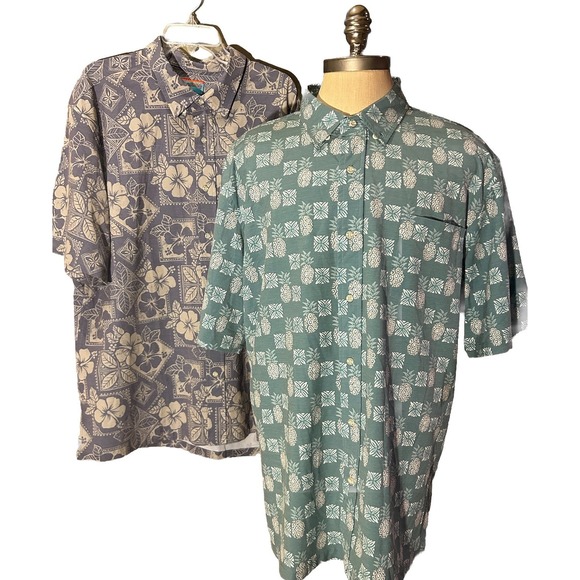 Joe Kealoha Reyn Spooner Mens Sz 2XL Hawaiian Button Down Shirt (2 Pc) AOP Tiki